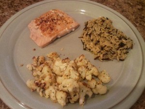 Salmon, Rice, & Roasted Cauliflower