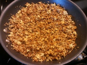 Noodles and sesame seeds