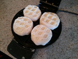 Whole biscuit on waffle maker