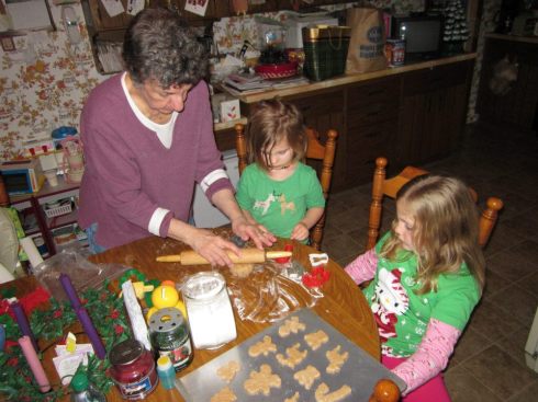 Rolling out the dough and cutting out cookies