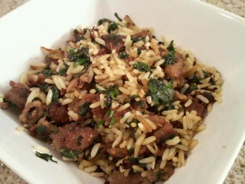 Sausage, Spinach, and Rice