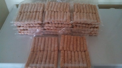 Vacuum sealed breakfast sausage links