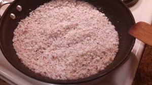 Toasting coconut on the stove
