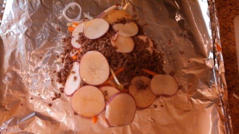 All food layered in packet