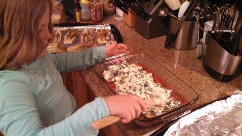 Layering the Eggplant Lasagna