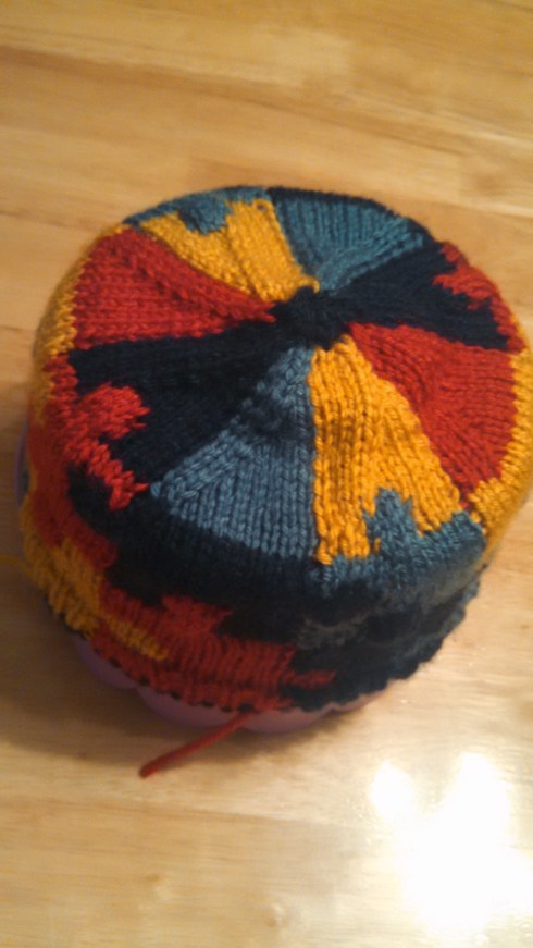 Finished Autism Awareness Puzzle Hat